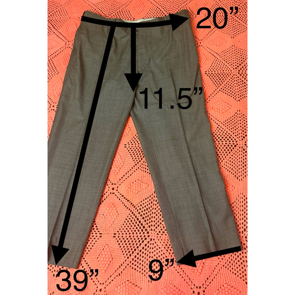 Joseph Abboud Tollegno 1900 Pants Gray Size 40R 100% Wool/Laine - Picture 11 of 11